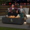 Grey Magnesium Oxide Fire Pit Table, 50,000 BTU and Stainless Steel Burner